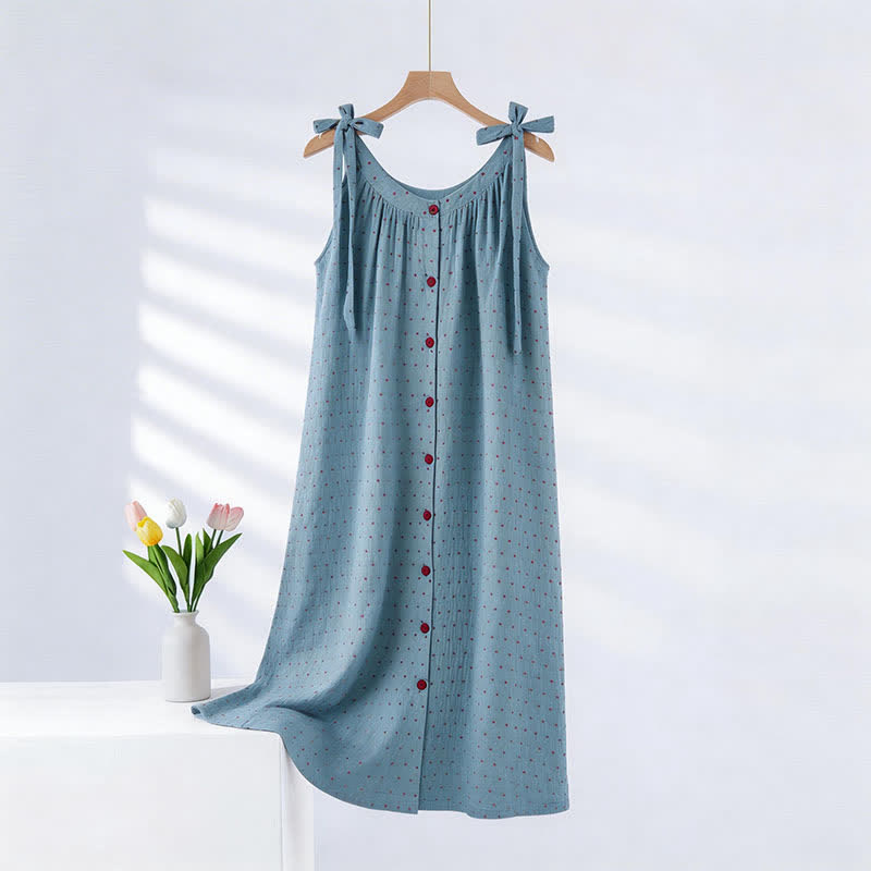 Ownkoti Blue Polka Dot Camisole Nightgown - Blue - XXL - image 0