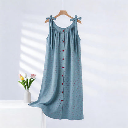 Ownkoti Blue Polka Dot Camisole Nightgown - Blue - XXL - image 0