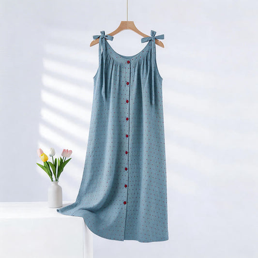 Ownkoti Blue Polka Dot Camisole Nightgown - Blue - XXL - image 0
