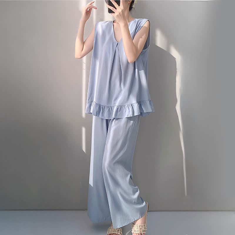 Ownkoti Solid Color Tank & Pants Pajama Set - image 8