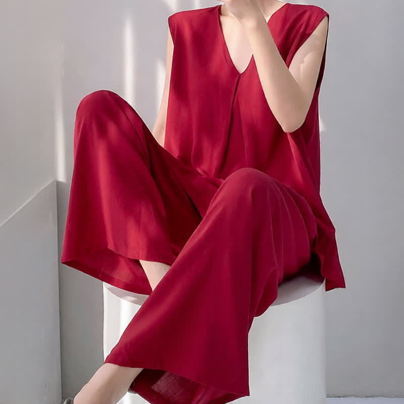 Ownkoti Solid Color Tank & Pants Pajama Set - image 12