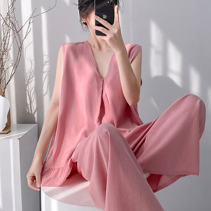 Ownkoti Solid Color Tank & Pants Pajama Set - image 6