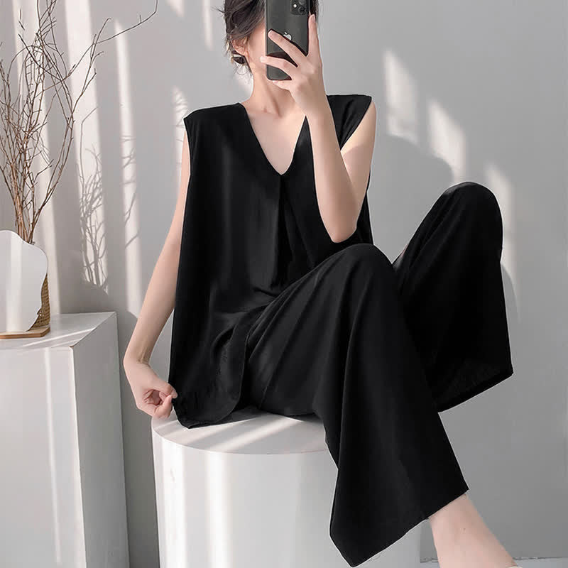 Ownkoti Solid Color Tank & Pants Pajama Set - image 16