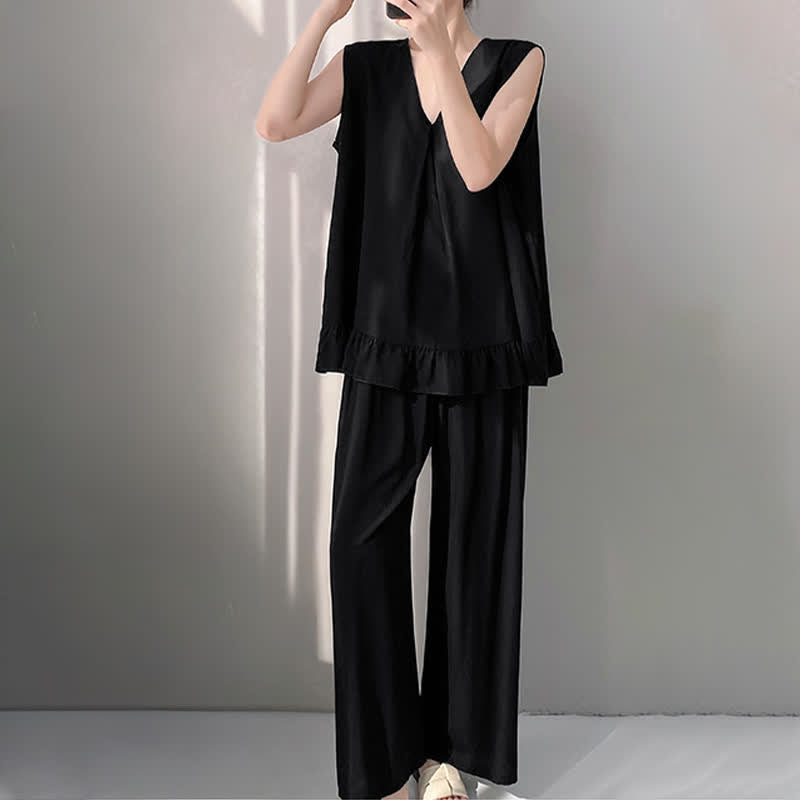 Ownkoti Solid Color Tank & Pants Pajama Set - image 14