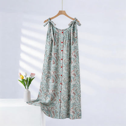 Ownkoti Blue Artistic Wave Camisole Nightgown - Light Blue - XXL - image 0