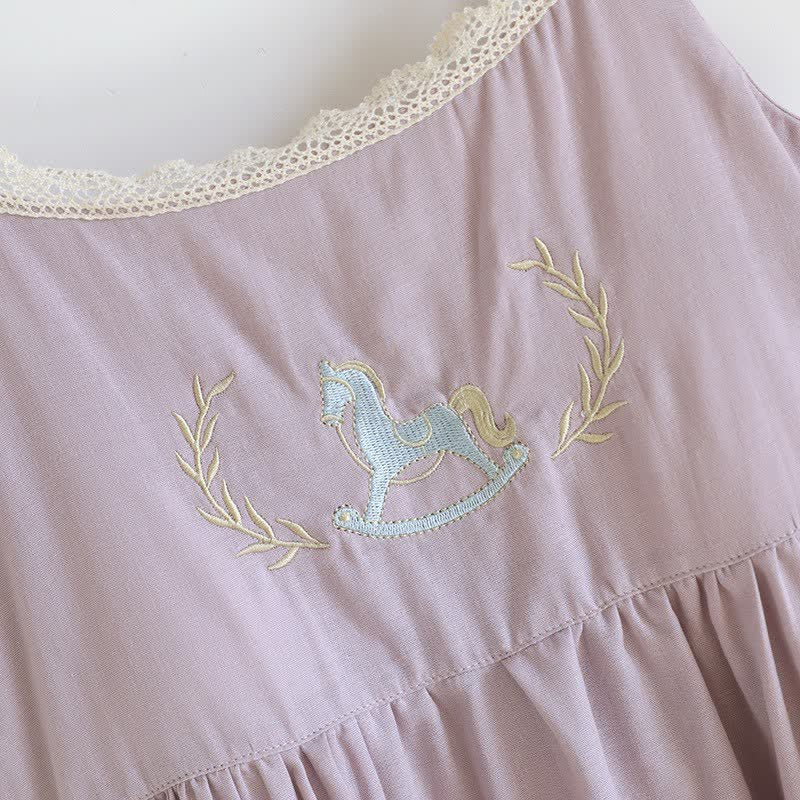 Ownkoti Pony Embroidery Camisole Nightdress & Cover-up Set - image 8