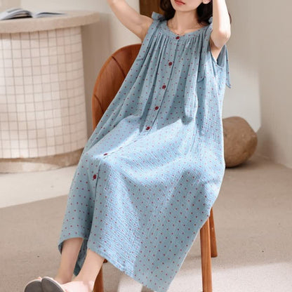 Ownkoti Blue Polka Dot Camisole Nightgown - image 5