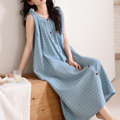 Ownkoti Blue Polka Dot Camisole Nightgown - image 3