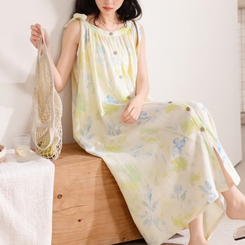 Ownkoti Country-Style Floral & Leaf Camisole Nightgown - image 6