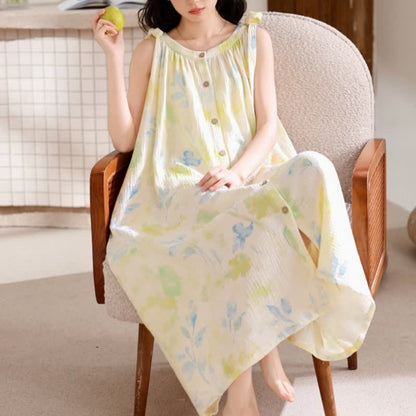 Ownkoti Country-Style Floral & Leaf Camisole Nightgown - image 5