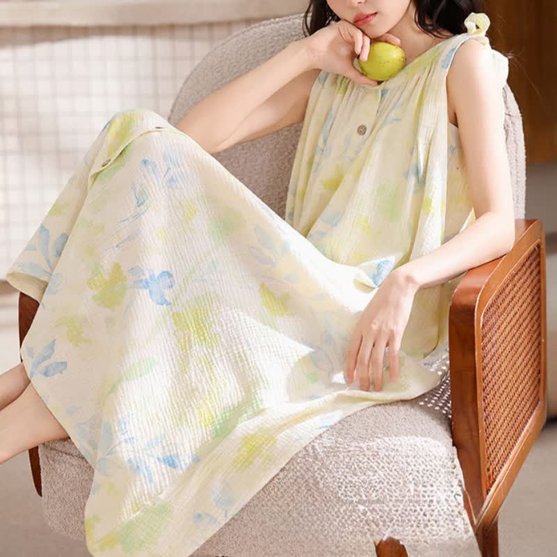 Ownkoti Country-Style Floral & Leaf Camisole Nightgown - image 7