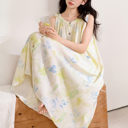 Ownkoti Country-Style Floral & Leaf Camisole Nightgown - image 4