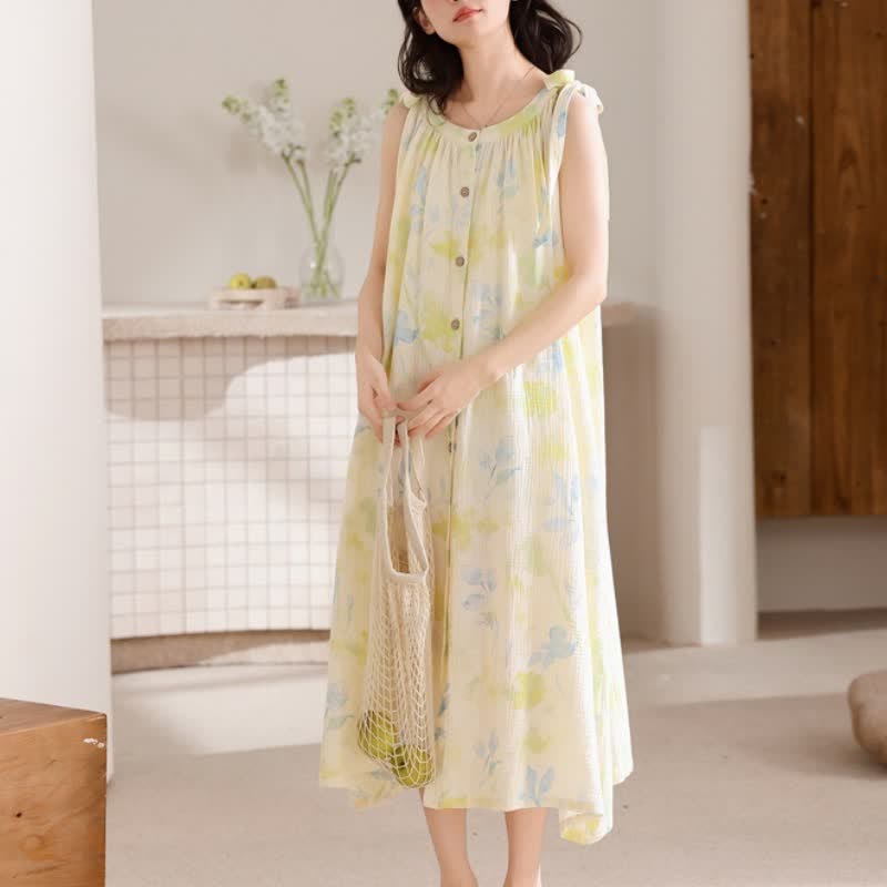 Ownkoti Country-Style Floral & Leaf Camisole Nightgown - image 3