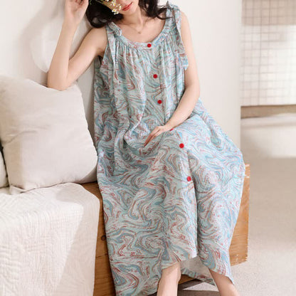 Ownkoti Blue Artistic Wave Camisole Nightgown - image 6