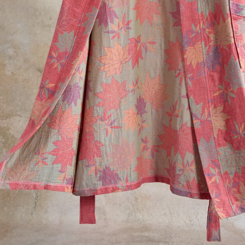 Ownkoti Double Gauze Maple Leaf Cotton Kimono Robe - image 3