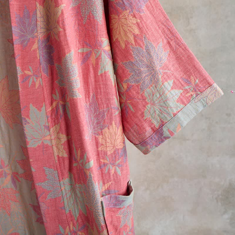 Ownkoti Double Gauze Maple Leaf Cotton Kimono Robe - image 5