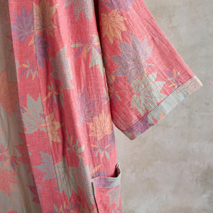 Ownkoti Double Gauze Maple Leaf Cotton Kimono Robe - image 5