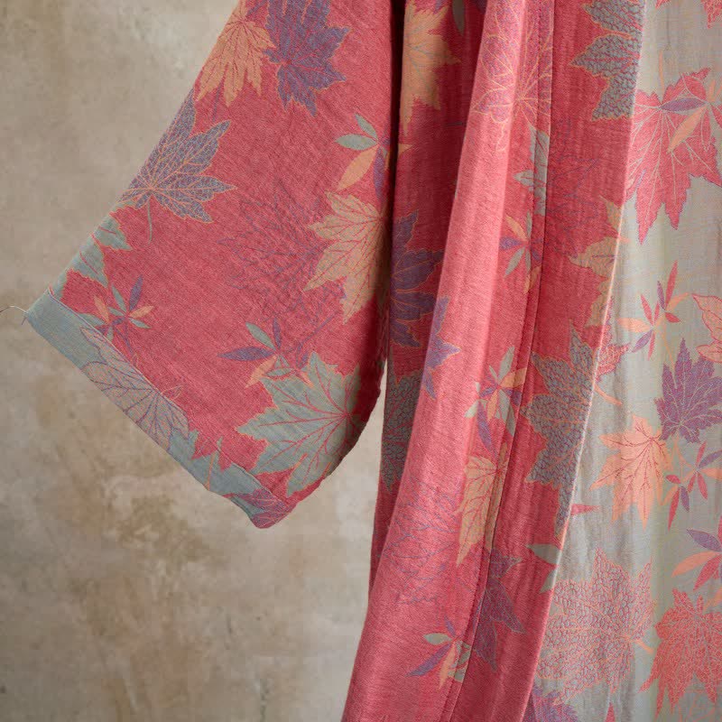 Ownkoti Double Gauze Maple Leaf Cotton Kimono Robe - image 4