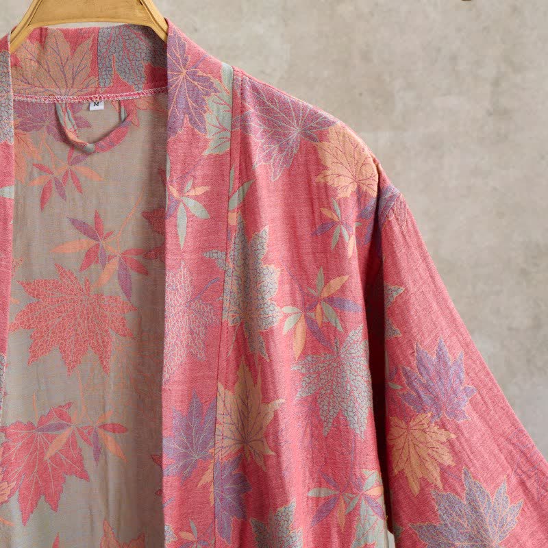 Ownkoti Double Gauze Maple Leaf Cotton Kimono Robe - image 2