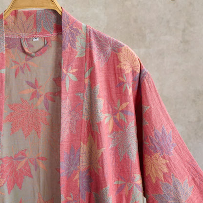Ownkoti Double Gauze Maple Leaf Cotton Kimono Robe - image 2