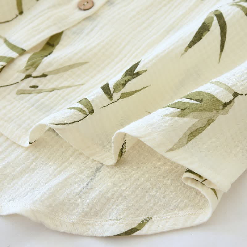 Ownkoti Botanical Bamboo Print Cotton Pajama Set - image 12