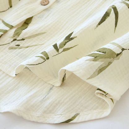 Ownkoti Botanical Bamboo Print Cotton Pajama Set - image 12