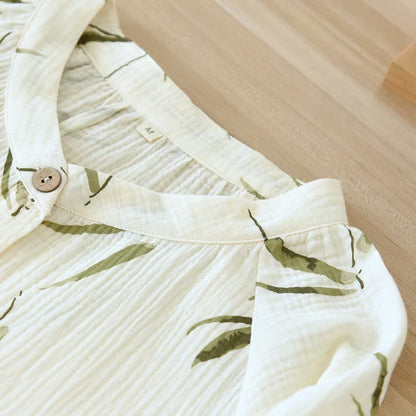 Ownkoti Botanical Bamboo Print Cotton Pajama Set - image 5