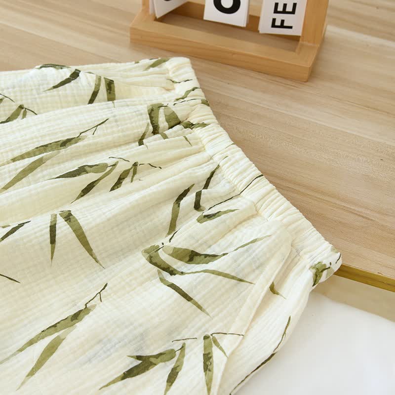 Ownkoti Botanical Bamboo Print Cotton Pajama Set - image 8