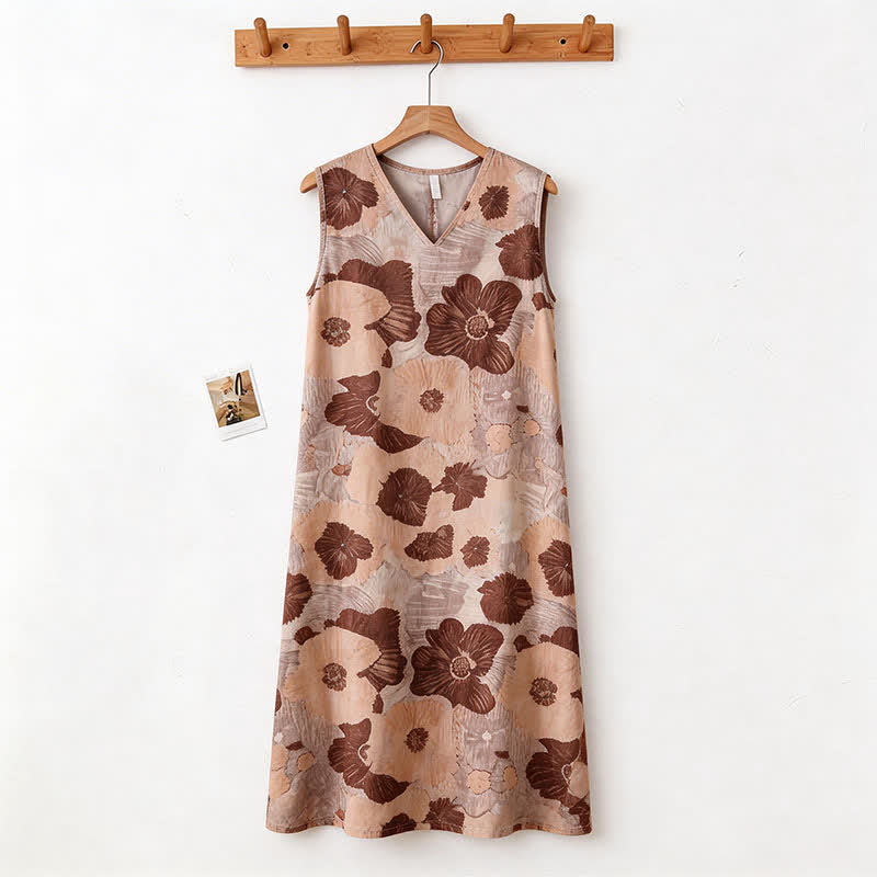 Ownkoti Artistic Floral Print Sleeveless Cami Nightgown - image 5