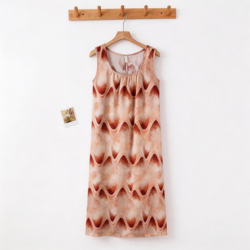 Ownkoti Artistic Ripple Print Sleeveless Cami Nightgown - image 6