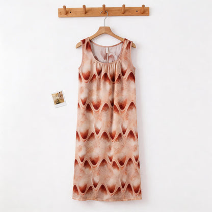 Ownkoti Artistic Ripple Print Sleeveless Cami Nightgown - image 6