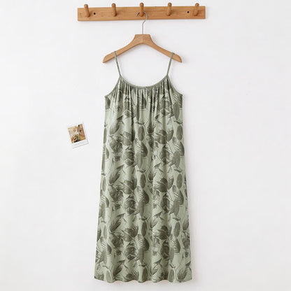 Ownkoti Artistic Green Leaf Camisole Nightgown - image 4