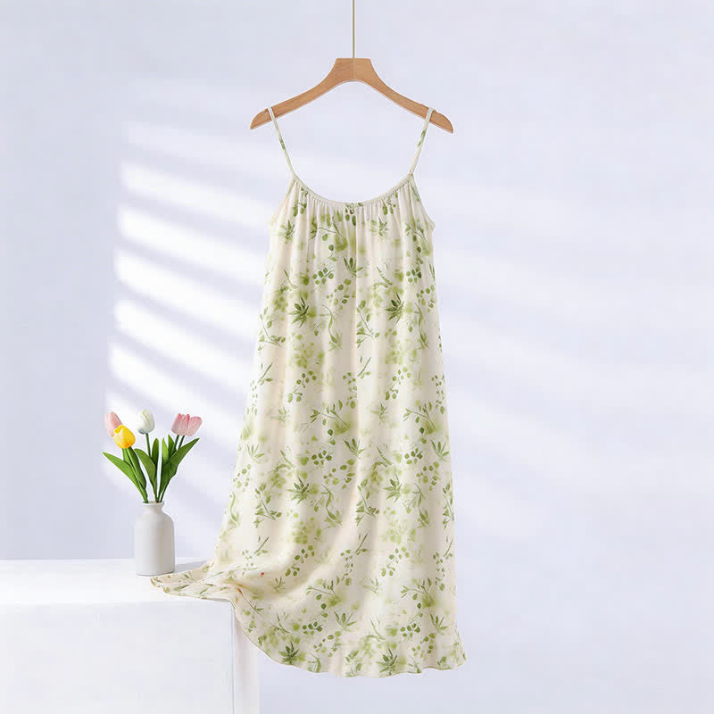 Ownkoti Refresh Style Leaf Camisole Nightgown - Beige & Green - XXL - image 0