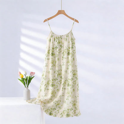 Ownkoti Refresh Style Leaf Camisole Nightgown - Beige & Green - XXL - image 0