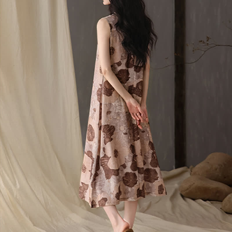 Ownkoti Artistic Floral Print Sleeveless Cami Nightgown - image 4