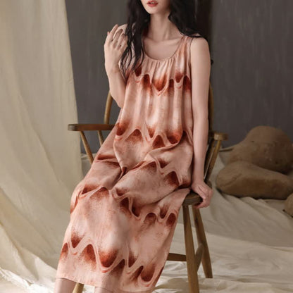 Ownkoti Artistic Ripple Print Sleeveless Cami Nightgown - image 1