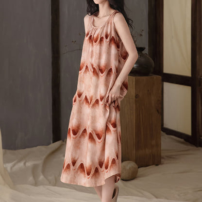 Ownkoti Artistic Ripple Print Sleeveless Cami Nightgown - image 4