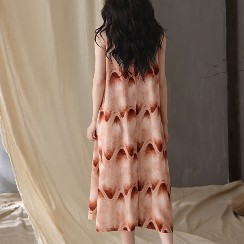 Ownkoti Artistic Ripple Print Sleeveless Cami Nightgown - image 5
