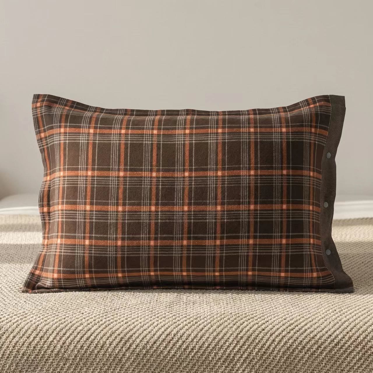 Ownkoti Classic Plaid Button Pure Cotton Pillowcases (2PCS)  - image 2