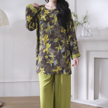 Ownkoti Retro Floral Eastern-Inspired Pajama Set - image 2