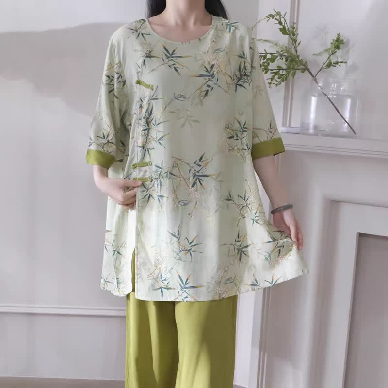 Ownkoti Elegant Bamboo Eastern-Inspired Loungewear Set - image 4