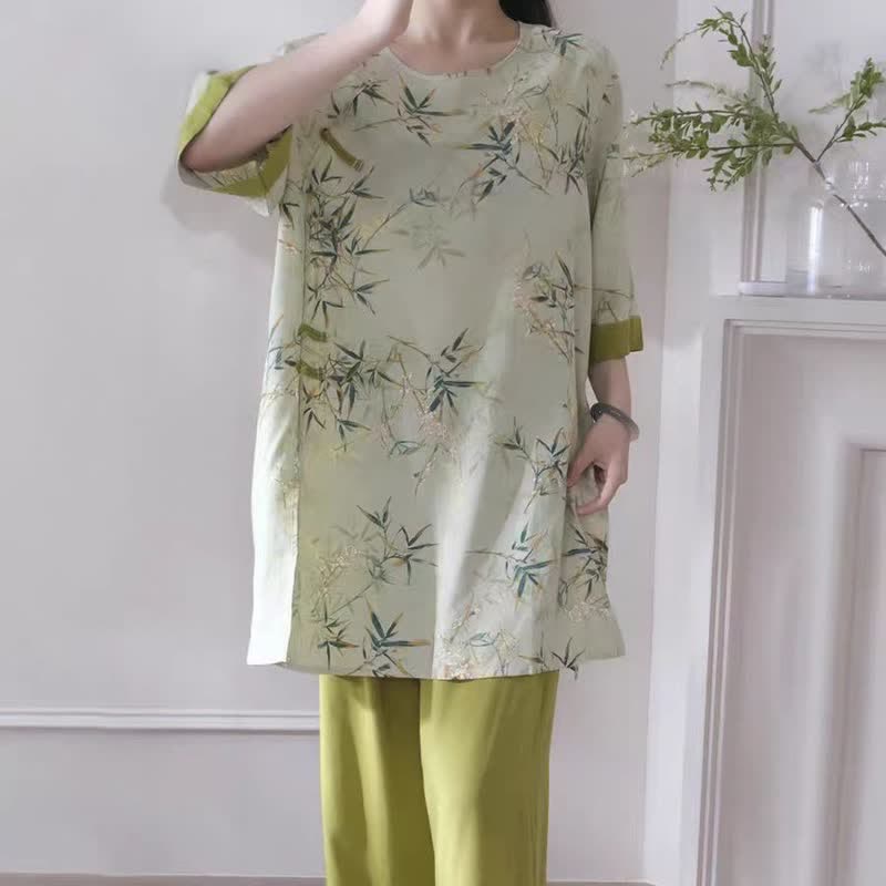 Ownkoti Elegant Bamboo Eastern-Inspired Loungewear Set - image 2