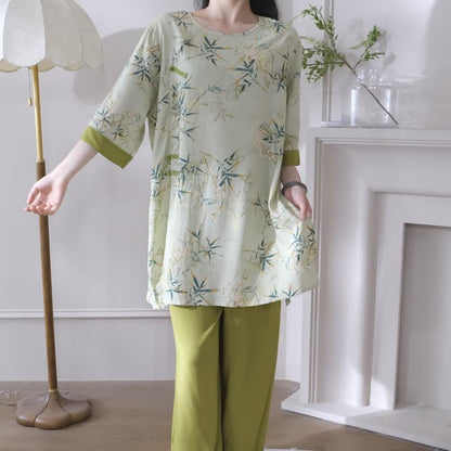 Ownkoti Elegant Bamboo Eastern-Inspired Loungewear Set - image 1