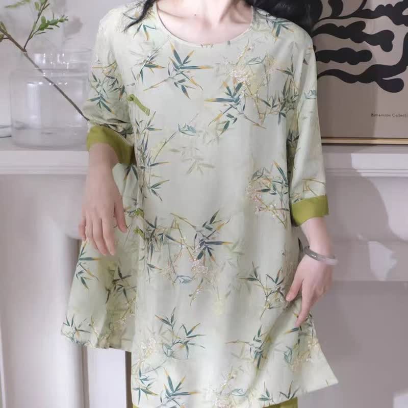 Ownkoti Elegant Bamboo Eastern-Inspired Loungewear Set - image 5