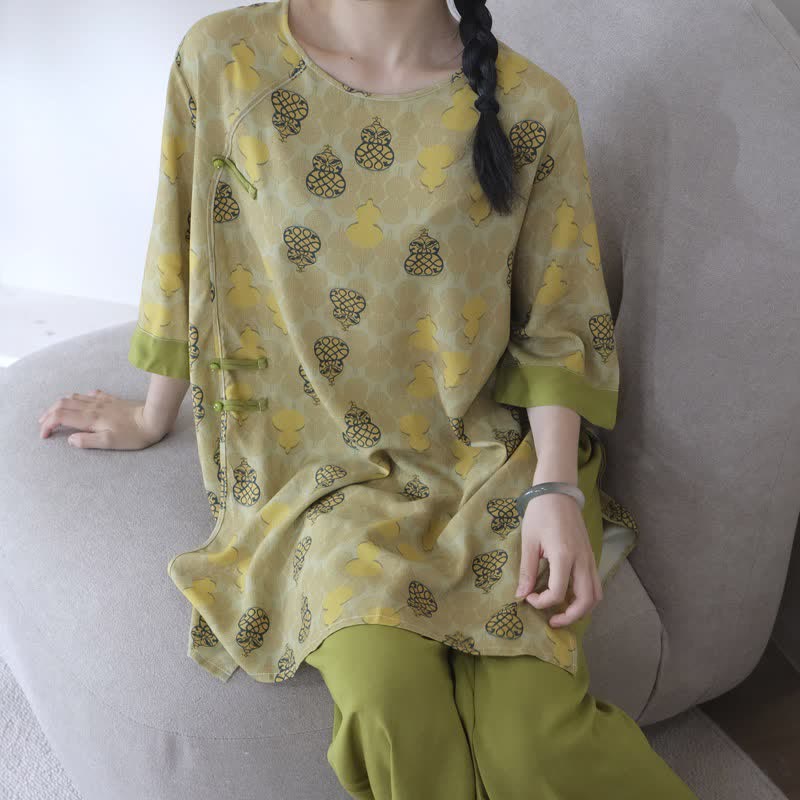 Ownkoti Gourd Print Eastern-Inspired Loungewear Set - image 9