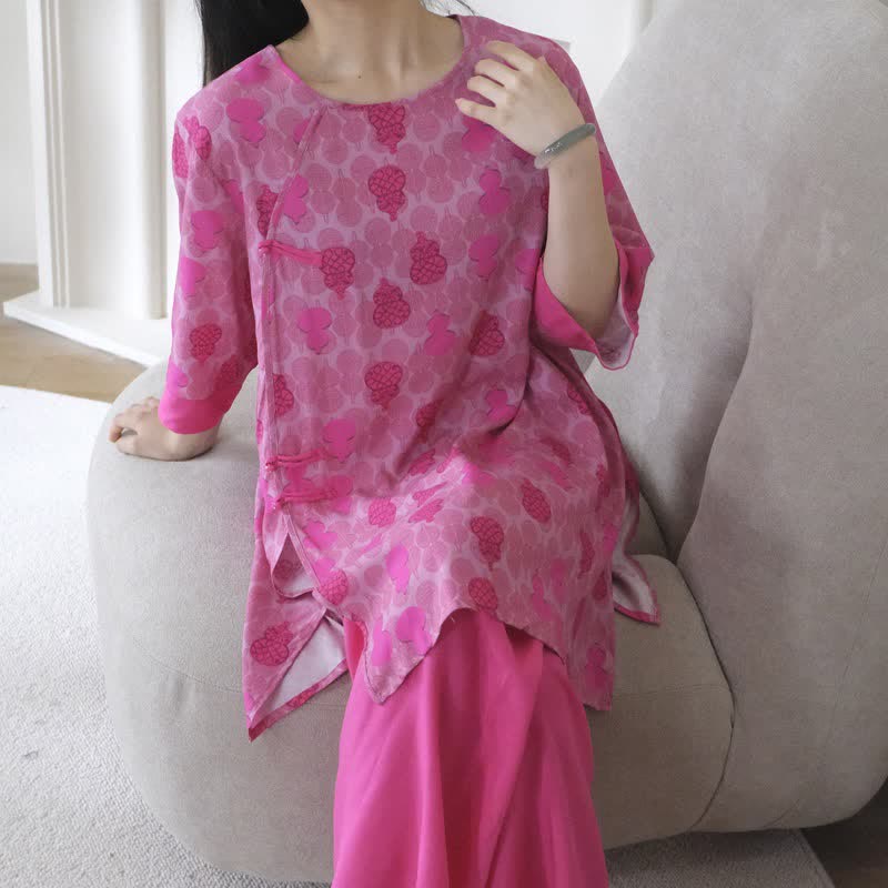 Ownkoti Gourd Print Eastern-Inspired Loungewear Set - image 3