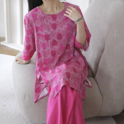 Ownkoti Gourd Print Eastern-Inspired Loungewear Set - image 3