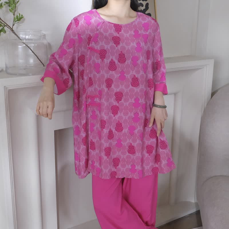 Ownkoti Gourd Print Eastern-Inspired Loungewear Set - image 4