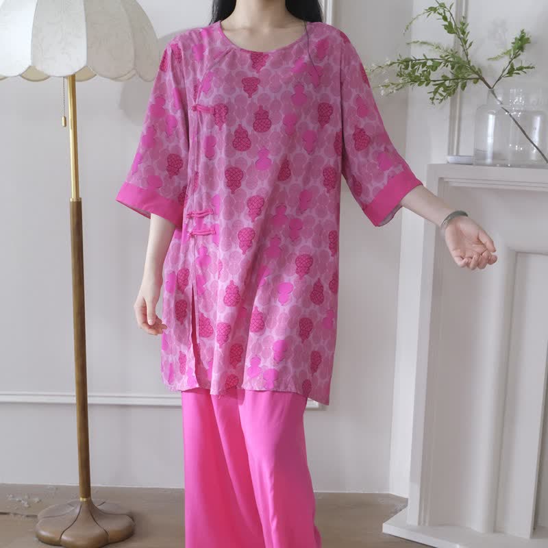 Ownkoti Gourd Print Eastern-Inspired Loungewear Set - image 1