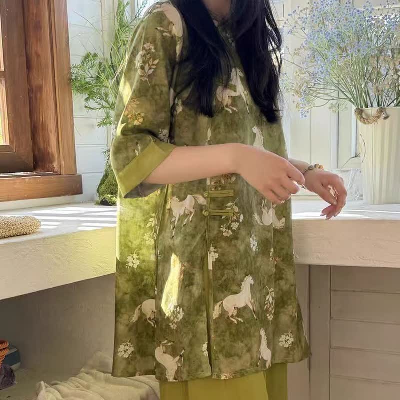 Ownkoti Horse Print Eastern-Inspired Loungewear Set - image 7
